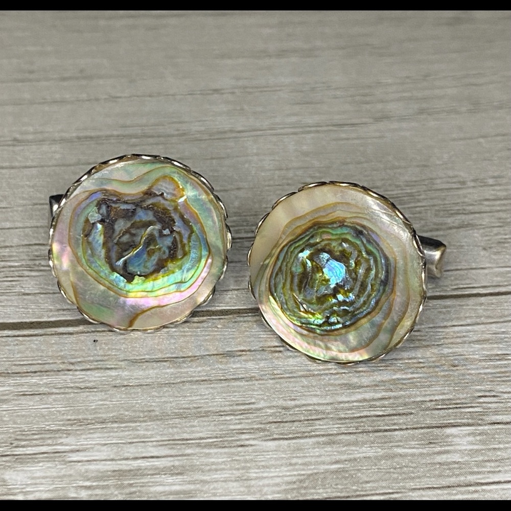 Vintage abalone cuff links